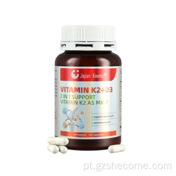 Suplemento de vitamina K2 D3 para saúde do coração ósseo